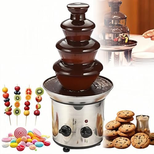 Máquina Eléctrica De Fuente De Chocolate, Máquina De Fusión Eléctrica De 4 Niveles, Fuente De Fondue De Chocolate De Acero Inoxidable, Fácil De Montar, para Queso De Mantequilla De Caramelo
