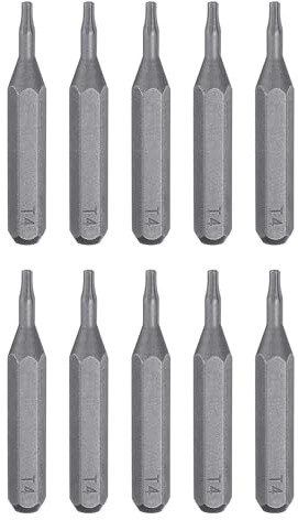 sourcing map 10 Stück T4 Torx-Schraubendreher-Bits, 5/32 Zoll Sechskantschaft, 28 mm Länge, magnetischer Stern, 6-Punkt-Kopf-Sechskant-Bits, S2-Stahl-Schraubendreher-Bits für elektrische