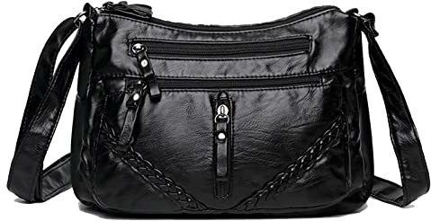 ANPTER Soft PU Leather Shoulder Bag Fashion Crossbody Bag for Women Shoulder Handbag for Ladies is Suitable for Dating Shopping Vacation Travel or Daily Use (Ladies Handbags for Black)