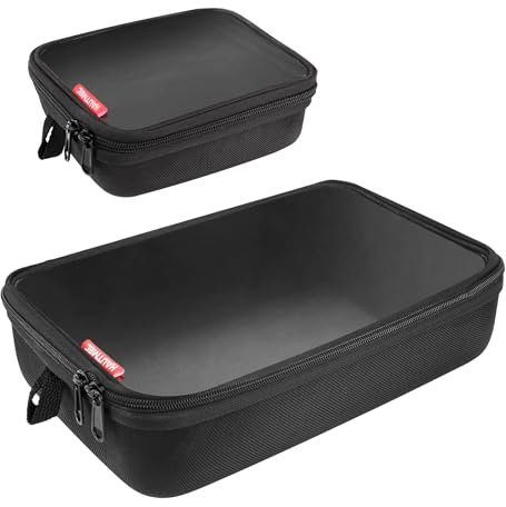 HAUTMEC 2 Pcs EVA Hard Tool Storage Case with Clear Top, 1680D Water-Resistant Tool Pouches with Double Zippers, Drill Bit & Power Tool Accessory Organiser Set – HT0403