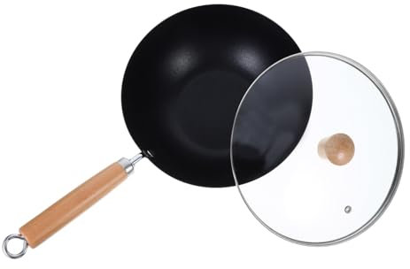 MOKKHNB Mini Wok Ghisa Con e Padella Antiaderente Profonda Per Versatile Per Induzione Utensile Per Friggere e