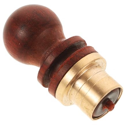 JECOMPRIS Traditional Gourd Shaped Wooden Wine Stopper Brass Detail, Reusable Bottle Plug for Wine Gourds and Other Containers, Decorative Sealer for Home Use