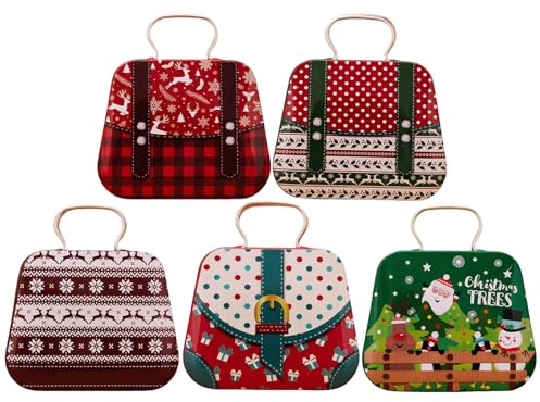 HVRFJXI Scatola di immagazzinaggio del regalo di latta di Natale di grande capacità Contenitore di caramelle di latta di Natale per l'imballaggio e lo stoccaggio ha bisogno di scatola