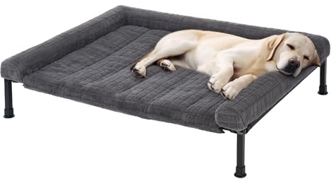Veehoo Erhöhtes Hundebett für große Hunde, XL Hundeliege Outdoor Waschbar