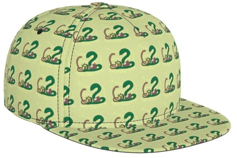 Gorra de béisbol con estampado de serpiente de gusano de tierra, ala plana, adecuada para actividades al aire libre como viajes, senderismo y pesca, color negro
