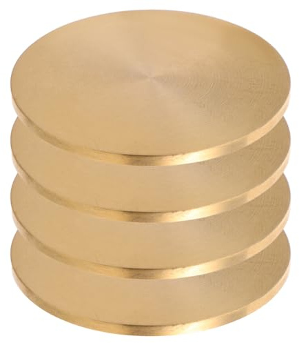 Uonlytech 4 Fogli di Rame per Timbri a Pinza 45 MM Piastre Goffrate per Stampaggio Manuale Set per Incisione e Artigianato Fogli Metallici Resistenti Strumenti per Creazioni di Sigilli e