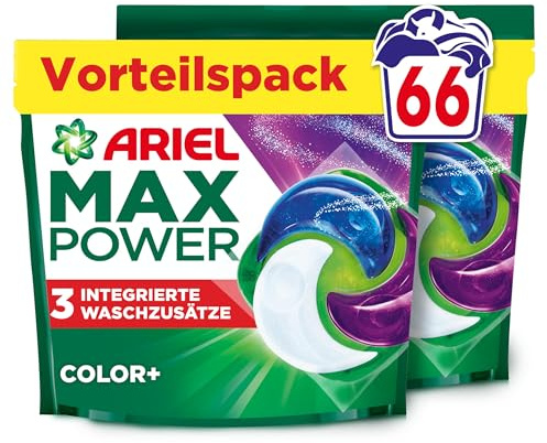 Ariel Max Power Pods Color+ Waschmittel, 66 Wäschen | Unsere maximale Reinheit dank 3 integrierter Waschzusätze. Ohne Vorbehandlung testen!