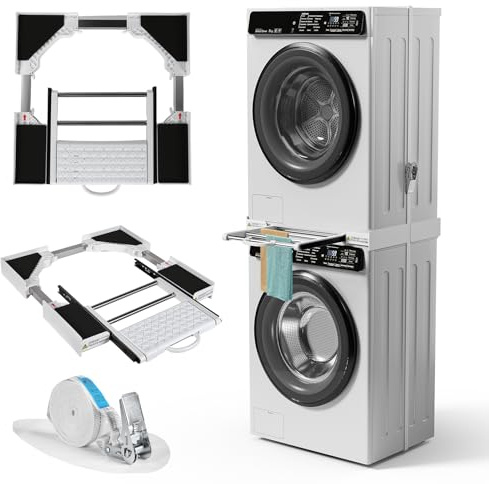 GJCrafts Intermediate Frame Dryer Washing Machine, Washing Machine Dryer Connection, Connection Frame Washing Machine Dryer Universal for 43-72 cm Washing Machines and Dryers, Load Capacity 300 kg
