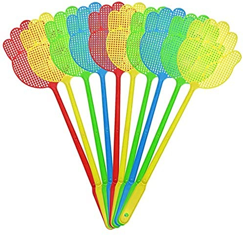 20er Set Fliegenklatschen – Kunststoff Fliegenklatschen mit langem, flexiblem Griff, Effektiv gegen Fliegen und Mücken – Mehrfarbig, Ideal für Innen- und Außeneinsatz