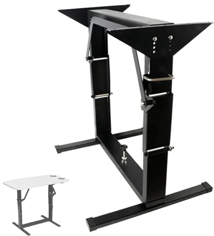 Adjustable RV Dinette Table Leg - Folding Stand with Lift Bar for Campers and Trailers - Universal Mobile Desk Base for Camping and Outdoor Living
