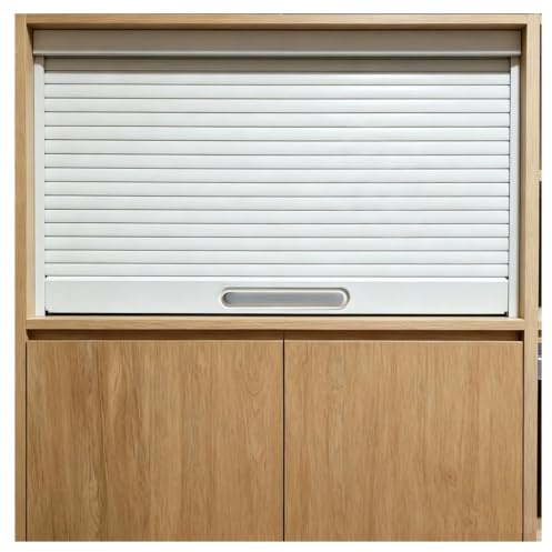 QSTGX Schrank-Rollladen Lamellentür Falttür Schiebetür Badezimmer Robustes ABS-Kunststoff Schiebetüren für Wohnmobil, Büro, Hotel, Schrank(60x50 cm)
