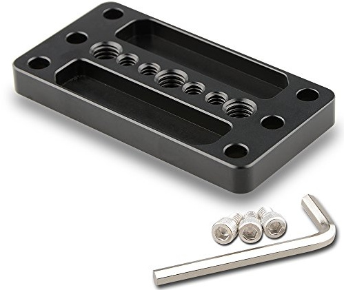 CAMVATE Kamera Käse Grundplatte Stativ Montageplatte mit 1/4 & 3/8 Gewinde Loch für Schienenblock DSLR Kamera Cage Stabilisator