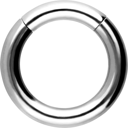 PIERCINGLINE Anneau segmenté à clicker en acier chirurgical – Piercing en or, argent, rose, noir ou bleu – pour nez, septum, oreille, hélix ou tragus