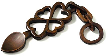 Four-Leaf Clover Celtic Love Spoon - Hand Carved in Welsh Lovespoons