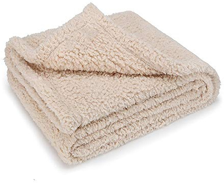 HUI JIN Hundedecke, weich, warm, hochwertig, flauschig, Fleece, für Katzen, 70 x 100 cm, Beige