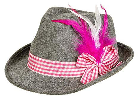 Boland - Hut Wiesn, bayerischer Hut, Trachtenhut, Kopfbedeckung, Mütze, Volksfest, Mottoparty, Karneval, Rosa