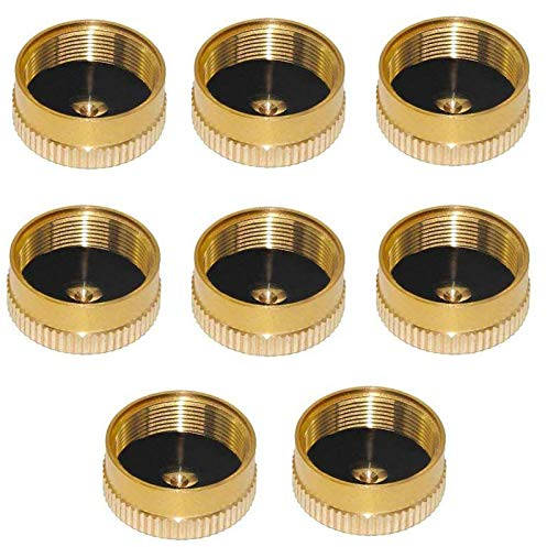 YOUHO Propane Tank Cap Solid Brass Refill 1lb for Outdoor Camping Stove Cooking, FengJin Propane Cap to Prevent Gas Leaking, Propane Bottle Cap with Brass Construction(8 Packs)