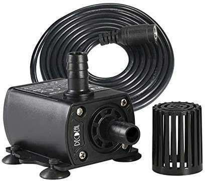 CUSROS DC 12V 400L/H Ultra-Quiet Solar Water Pump Water Fountain, Mini Brushless Solar Motor Cold Water Circulation Pump Black 12V