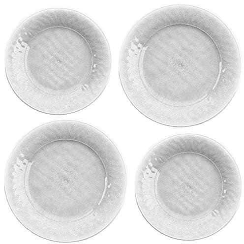 Auntie Morags Potters Reactive Glaze - White - Melamine/Plastic/BBQ/Outdoor Dinner & Side Plate Set (4)