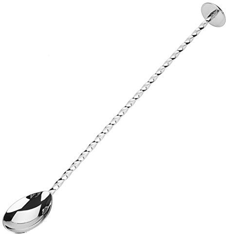 TOPINCN Cocktail Spoon, Stainless Steel Bar Cocktail Spoon Beverage Coffee Mixing Layering Tool with Long Handle for Cocktail Shaker Tall Cups(#7)