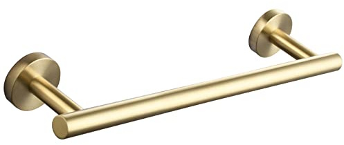 Tecmolog Handtuchstange Edelstahl Zum Bohren Handtuchhalter Bad 23 cm Wandmontage (40 cm, Gebürstetes Gold)