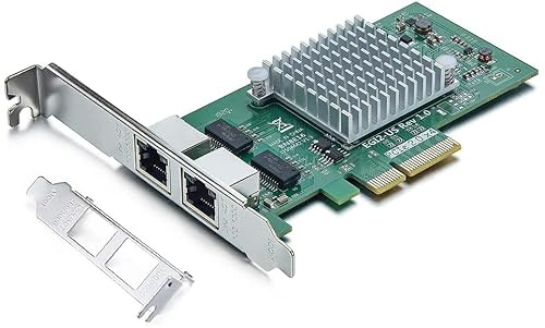 ipolex Tarjeta de Red Ethernet 1.25G, 2X Puerto RJ45 +, Nic de 10 GbE en comparación con Intel i350-T2, Compatible con Windows Server / Windows / Linux / Vista / VMware (no es Compatible con Mac OS)