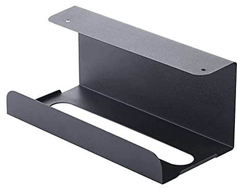 Papierhandtuchhalter aus Metall unter dem Schrank, schwarzer Papierspender über der Tür, Handtuchhalter für Zuhause, Küche, Badezimmer – ohne Bohren
