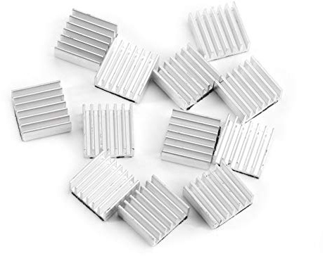 12 St Mini Kylfläns i Aluminium - 14 x 14 x 6 mm, 15 mm Med Självhäftande Lim