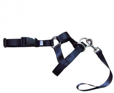 Dog Anti Bark Bite Head Leash Nylon Training Halter Collar No Pull Safe Mouth Harness Stops Pulling (Color : Black, Size : L)