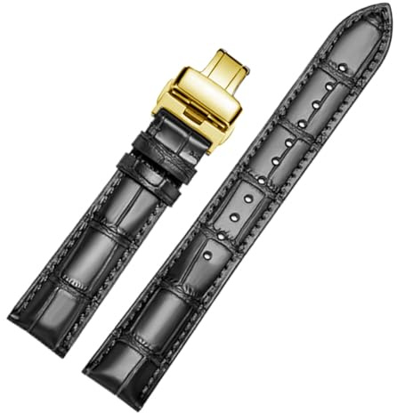 MUENShop Verlängertes Echtleder Armband XXL Schnellverschluss 18mm-22mm mit Faltschließe Schmetterlingsschnalle