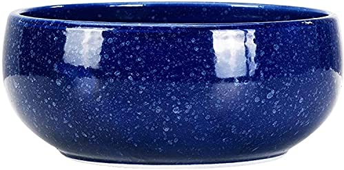BODHIS Glasierter Keramik-Blumentopf, Hydrokultur-Blumentopf, Retro-blau glasierter runder Sukkulenten-Blumentopf, Nicht porös, großer Bonsai-Topf (blau 22 cm x 8,5 cm)
