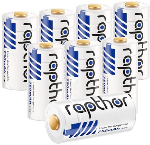 Rapthor Wiederaufladbar Akkus Batterien 750mAh Kompatibel mit Arlo Wireless Security Camera VMC3030/VMK3200/VMS3330/3430/3530 Taschenlampen Smart Sensors Alarm System (750-8Pack)