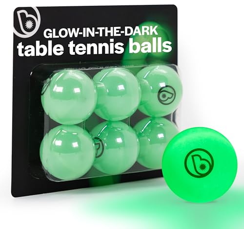 Brightz Glow in the Dark Ping Pong Balls, Green Neon, 6-Pack