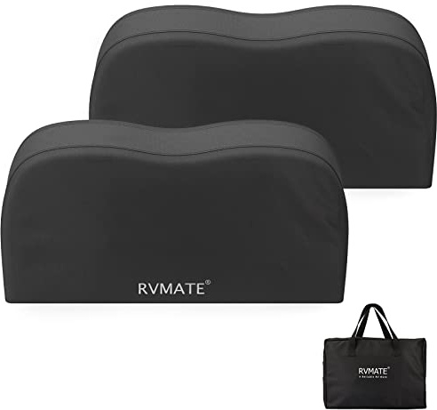 RVMATE RV däckskydd, dubbla axlar hjulskydd (2-pack) passar 600D Oxford svart dubbla däckskydd husbilstillbehör för RV/lastbil/släpvagn, RMDTC2427-2-PVC | 600D Oxford, svart, vattentät anti-UV dubbla däckskydd, husbilstillbehör för husbil/lastbil/släpvagn