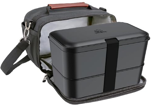 Umami Set Isolierte Lunchtasche & Bento-Box für Erwachsene, All-in-1 Lunchbox mit Utensilien & Saucendosen & einer Lunchtasche mit Wasserflaschentasche, verstellbarer Schultergurt, tolles Set