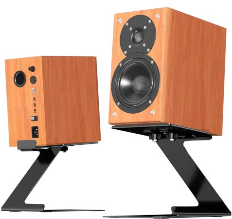 PUTORSEN Lautsprecher Ständer Schreibtisch, Für Kleine, Mittlere Computer Speaker Stand, Ideal für Studio Monitore am Schreibtisch, Load 10KG, Pair, Schwarz