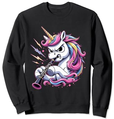 Clarinettiste Licorne Garçons Filles Hommes Femmes Enfants Clarinette Sweatshirt
