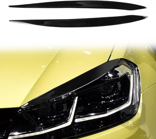 BMIXX Auto Außenleuchten Paar Frontscheinwerfer Augenbrauen Augendeckel Abdeckung Verkleidung, für VW Golf MK7 MK7.5 2013-2018