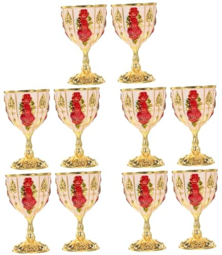 Alipis 10pcs Vintage Sherry Glasses European Style Liquor Cup Iron Cup for Whiskey Retro Decorative Wine