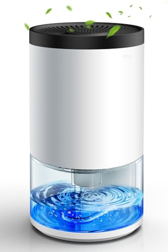 Dehumidifiers for Home, Portable Mini Dehumidifiers for Bedroom, 1000ml Small Electric Dehumidifier with Auto Shut off 7 Colorful LED Light, Quiet Dehumidifier for Wardrobe Bathroom Closet RV Bedroom