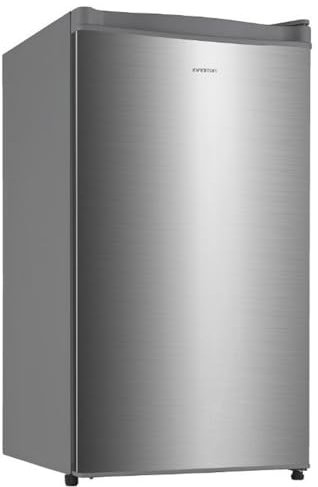 INFINITON Frigorifico Una puerta CL-92L8XEG, 88 litros, 83 cm de Altura, Tecnología Defrost, Iluminación LED interior, E, Equipamiento interior con perfiles cromados, Inox