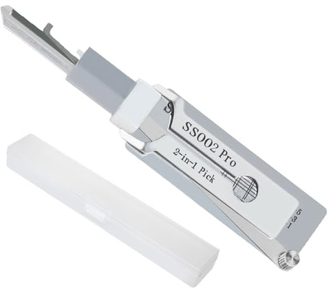 Décodeur de clé et médiator en acier inoxydable, outils de serrurier professionnels 2 en 1 pour trou de serrure à fente en S (SS002)