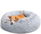 LUOJINYI Hundebett Flauschig, Hundekissen Rund Haustierbett Donut Katzenbett Waschbar mit rutschfestem Boden für große, mittelgroße & kleine Hunde, 70 cm, Hellgrau