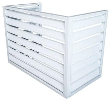 Aluminium-Klimaanlagen-Gestell mit Lamellenzaun, für Outdoor-Pflanzen-Display, Weiß, 100 x 50 x 70 cm