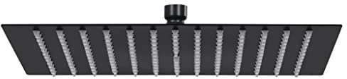 Furniture Select-Regenduschkopf Edelstahl 40x40 cm eckig schwarz
