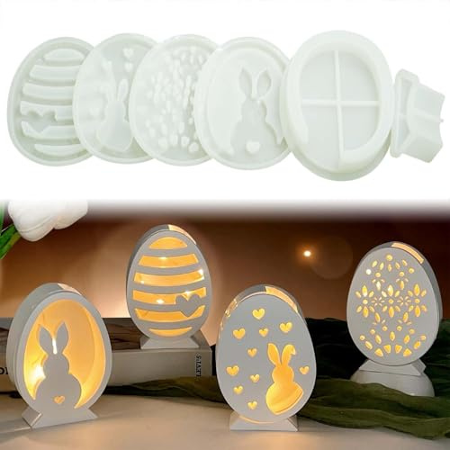Silikonformen Gießformen Ostern, 6 Stück Silikonform Ostern, Raysin Gießformen, Silikonform Osterhase, Gießformen Silikon Frühling, Silikonform Osterei, DIY Silikonformen Ostern Für Handwerk