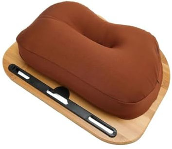 YANGHX Bandeja de regazo de bambú con cojín de almohada, soporte portátil de bambú para escritorio, reposamuñecas para escribir, leer, trabajar, oficina en casa, estudiantes, usar escritorio para