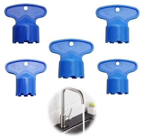 5-Stück Perlatoren für Wasserhähne,Wasserhahn Schlüssel Strahlregler,Wasserhahnschlüssel Universal,Schlüssel für Perlatoren Removal,Luftsprudler für Kartuschenschlüssel M16.5/M18.5/M21.5/M22/M24