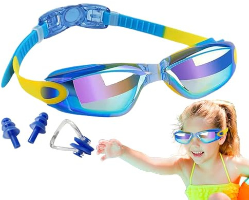 Occhialini da Nuoto per Bambini Antiappannamento Impermeabili Anti-UV