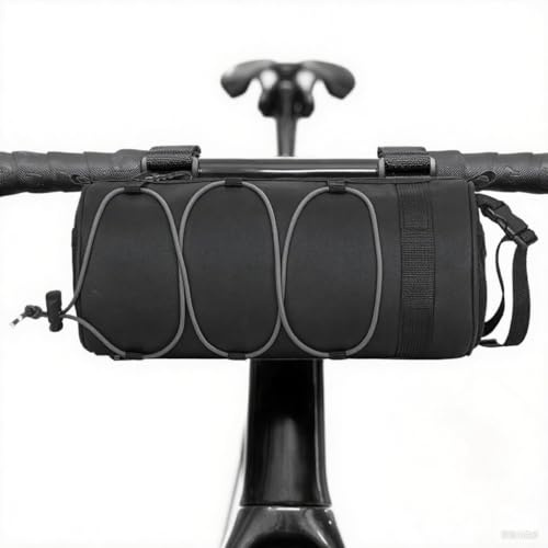 Dasellfa Sacoche Velo Sacoche de Guidon Vélo, Sac Trotinette Electrique Sac de Panier de Vélo Étanche avec Bandoulière (Grey)